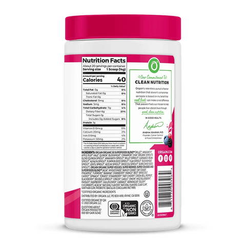 Organic Superfoods Probiotics Powder - Berry